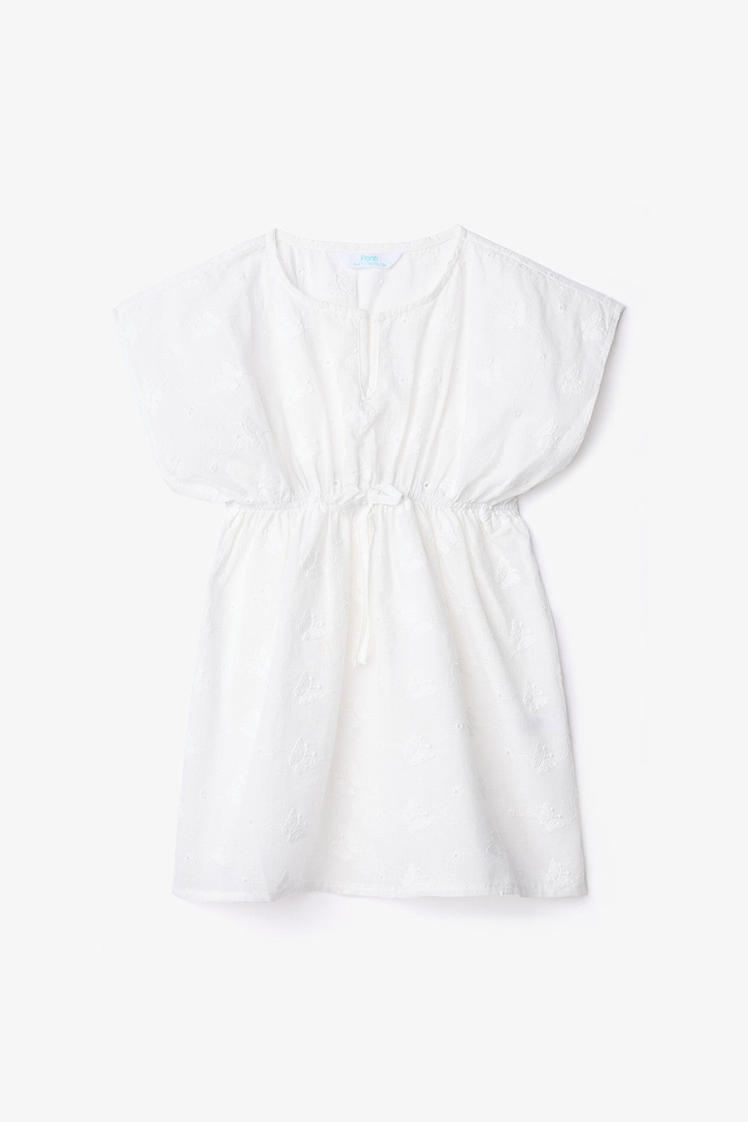 White Girl Butterfly Short Sleeve V-Neck Kaftan