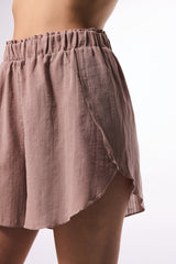 Beige Peek Mini Shorts