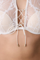 Halter Padded Eyelash Cream Bra