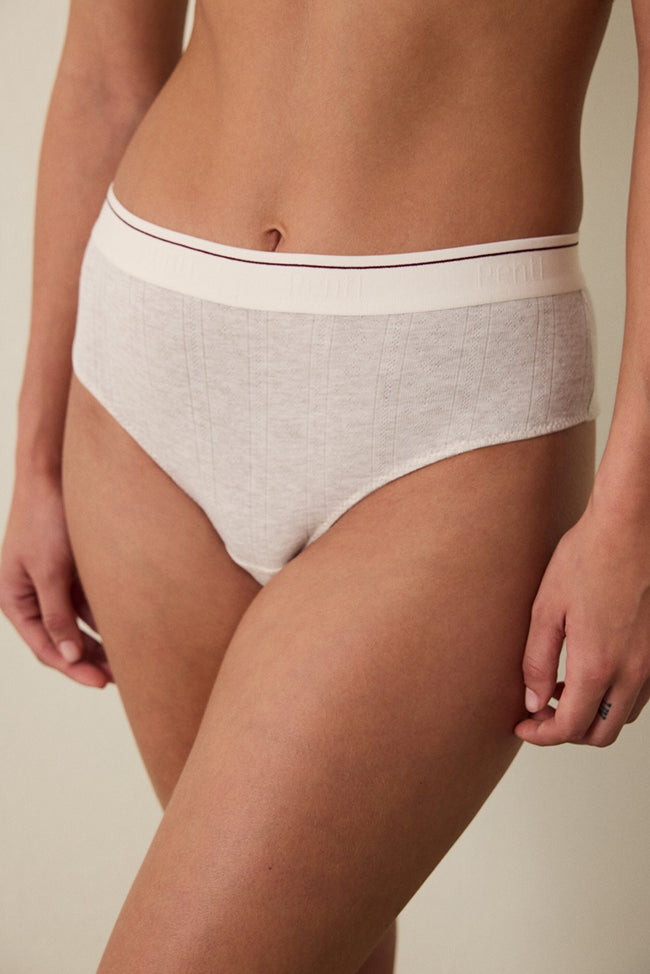 Beige Melange Cheeky Low Waist Hipster Panties Hover Image
