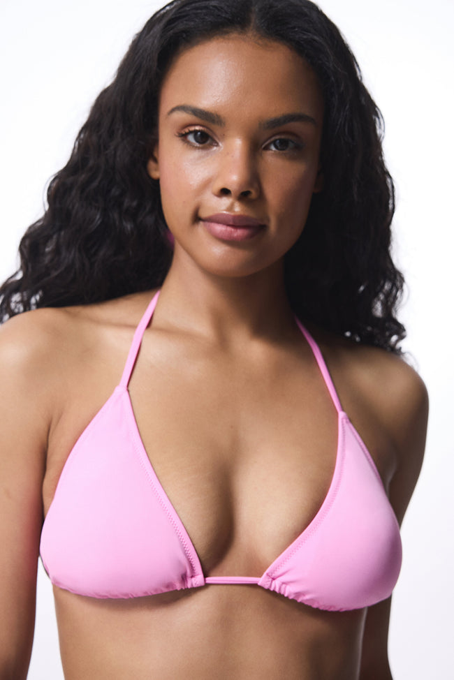 Light Pink Triangle Bikini Top Hover Image