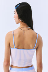 Thin Strap Removable Padded Crop Light Pink Tank - Stitch Collection