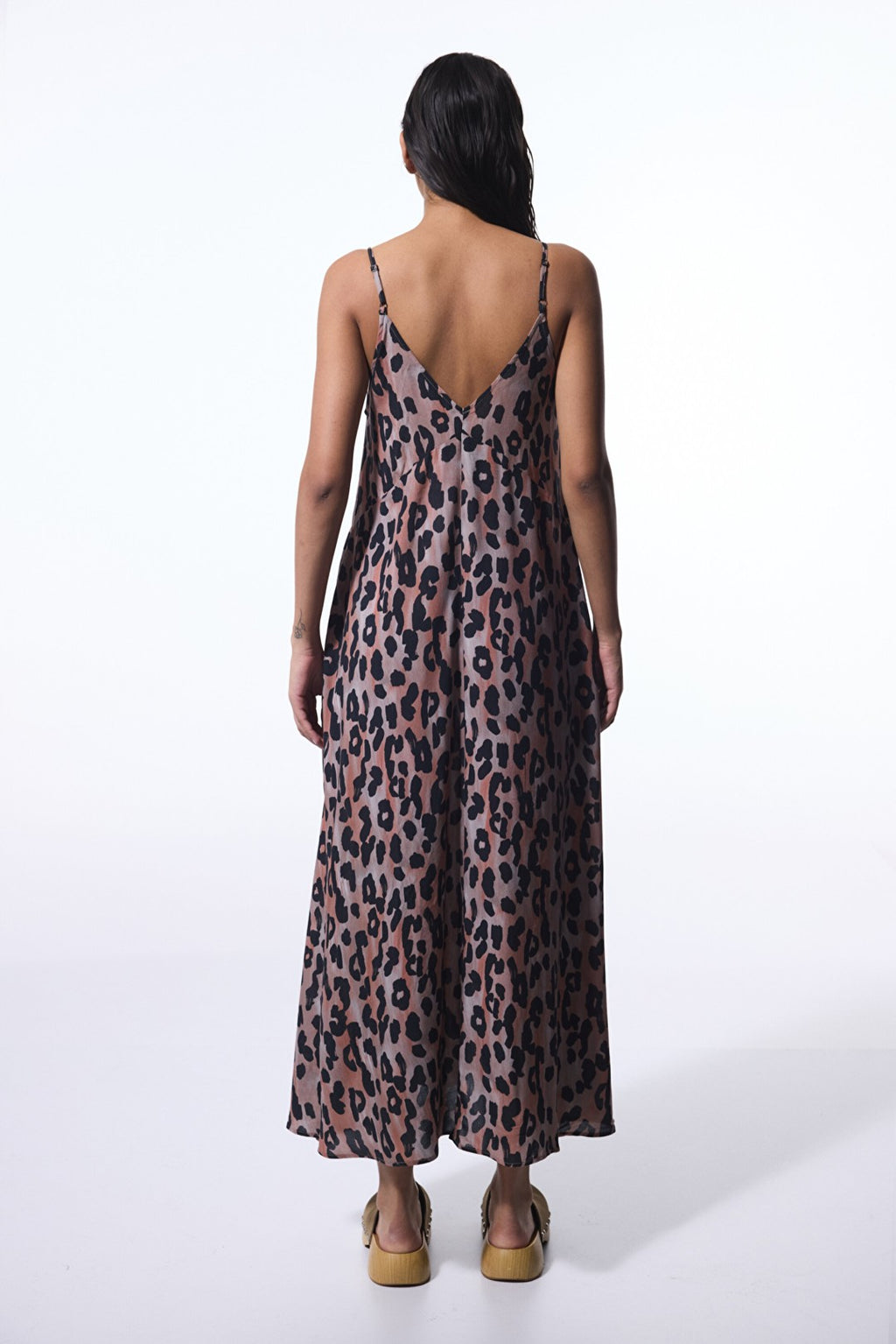 Clove Leopard Print V-Neck Maxi Dress