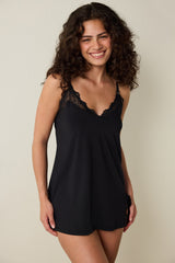 Black Lace Non-wired Cupless Babydoll