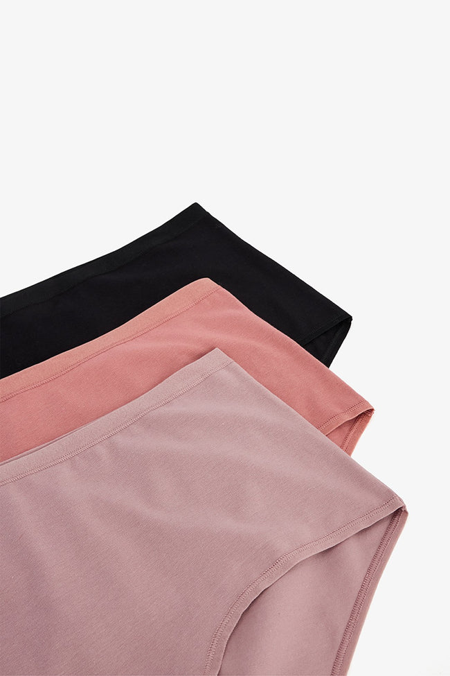 Multicolored Earth Tones 3-Pack Highwaist Briefs Main Image