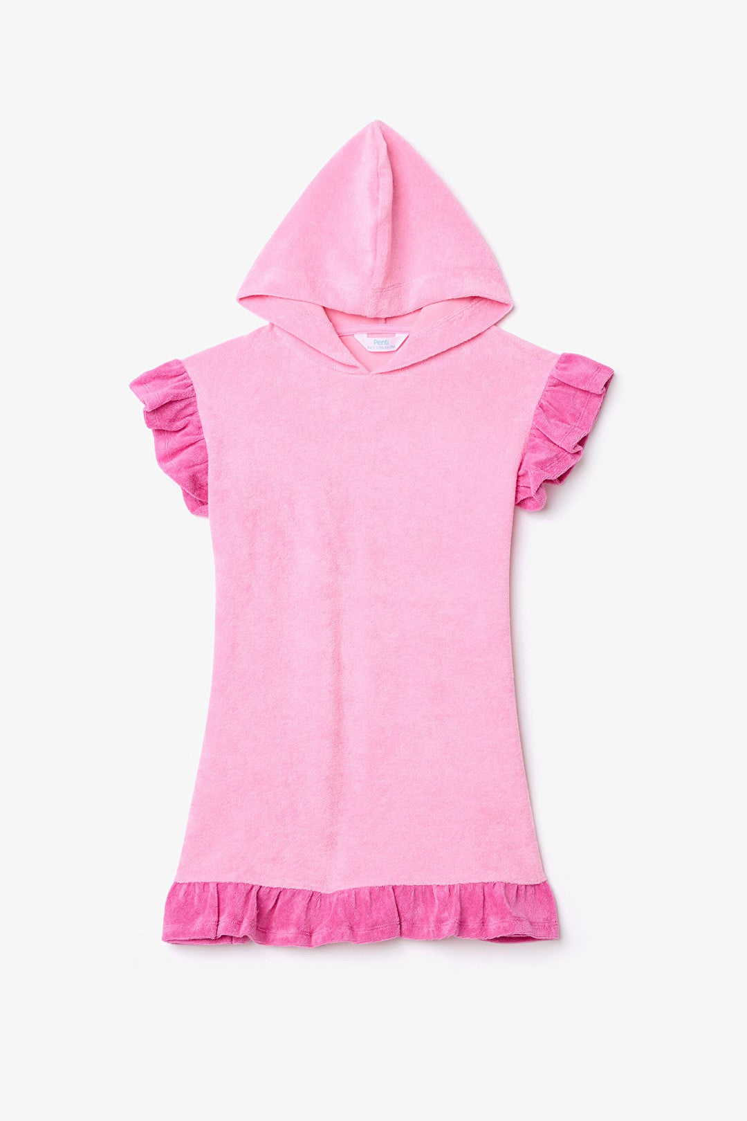 Pink Girl's Sweet Ruffled Towel Kaftan