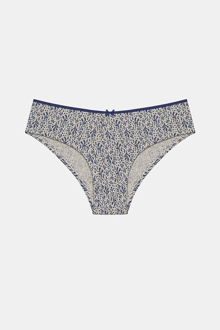 Pretty Flowers Navy Blue Multicolored Hipster Panties