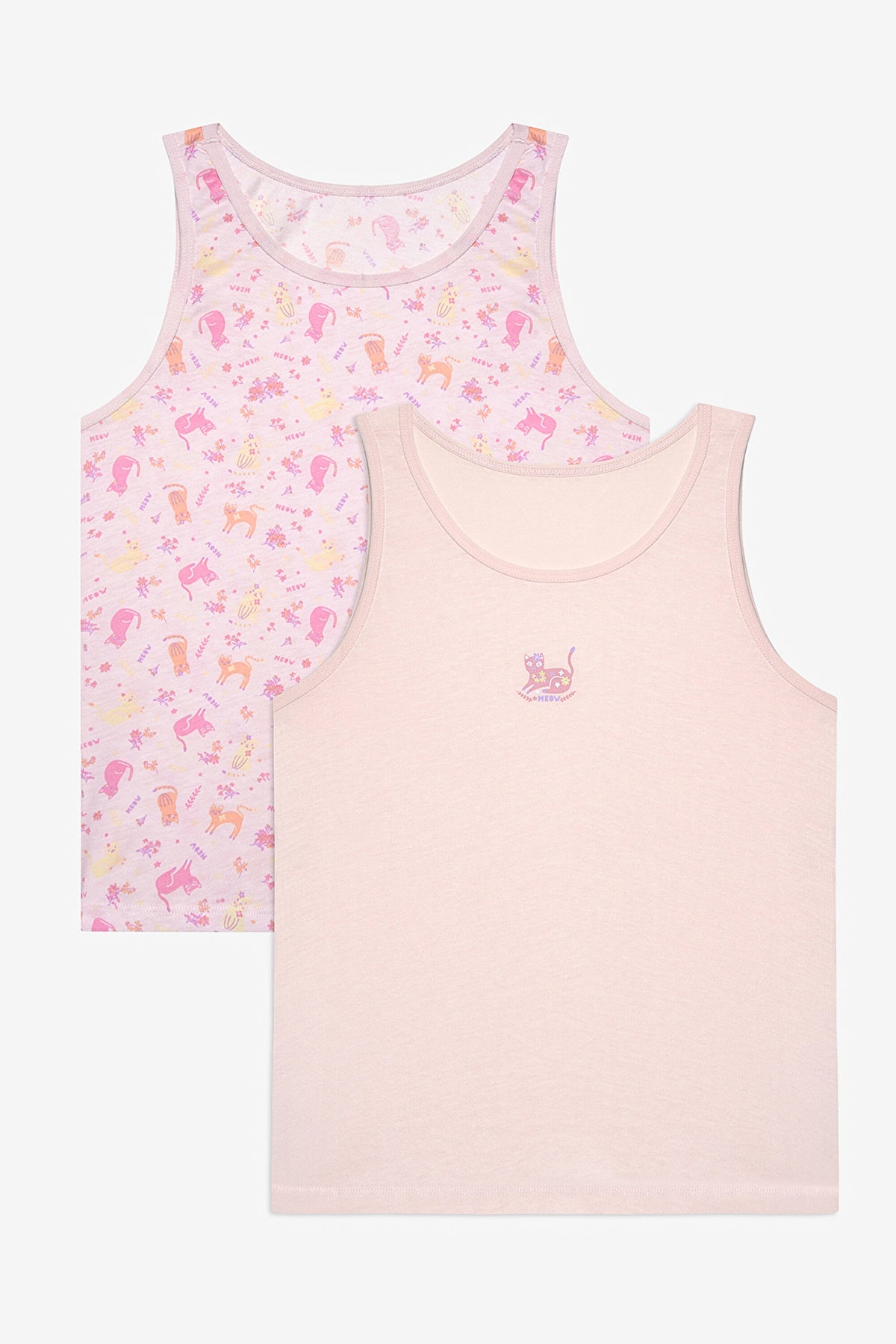 Girl Cute Meow 2-Pack Multicolored Undershirt