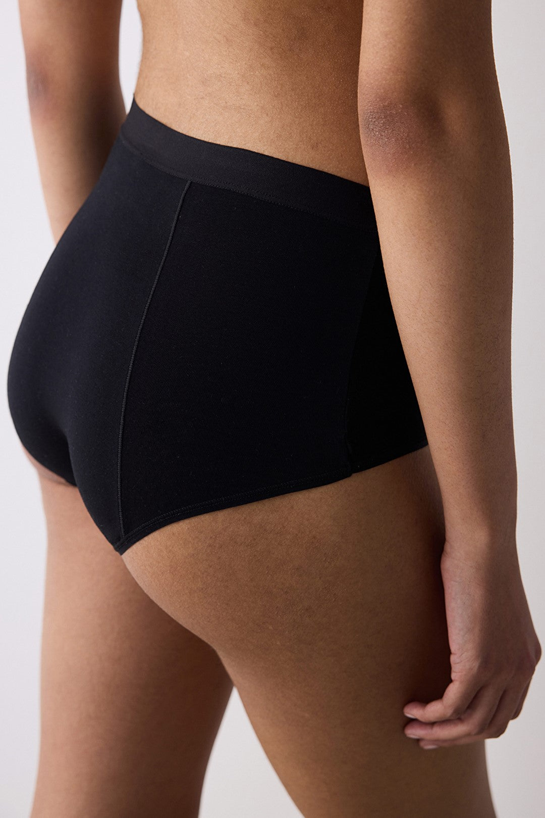 Essentials High Waist Black Slip Panties