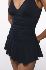 Black Skirted Swimsuit with Removable Cups