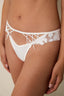 Off White Embroidered String Panties