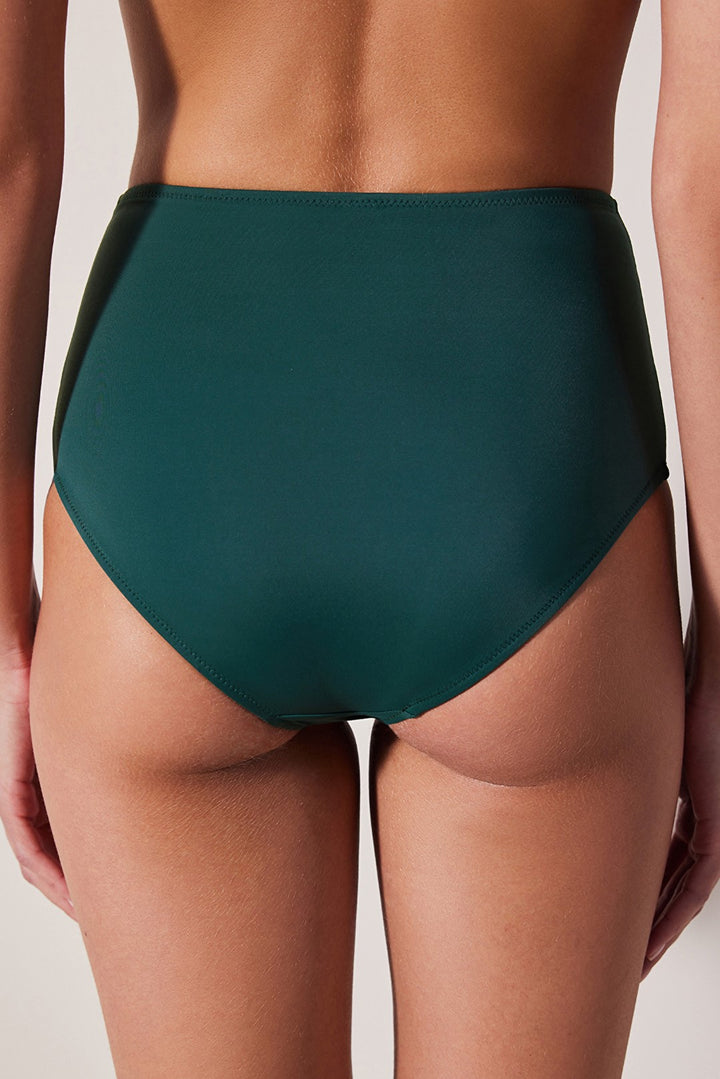 High Waist Dark Green Bikini Bottom