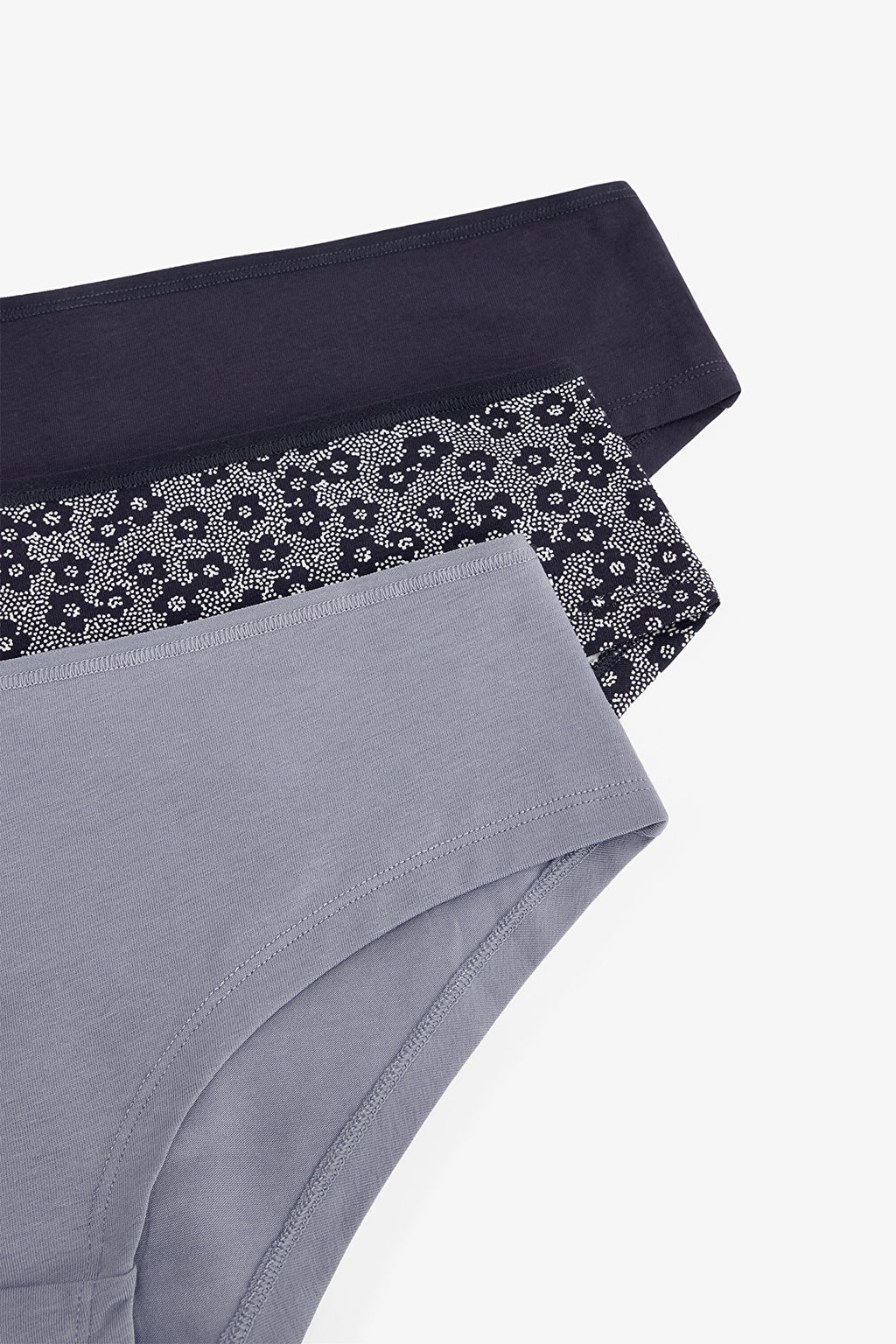 Daisy Girl Floral Pattern Low Waist 3-Pack Hipster Panties