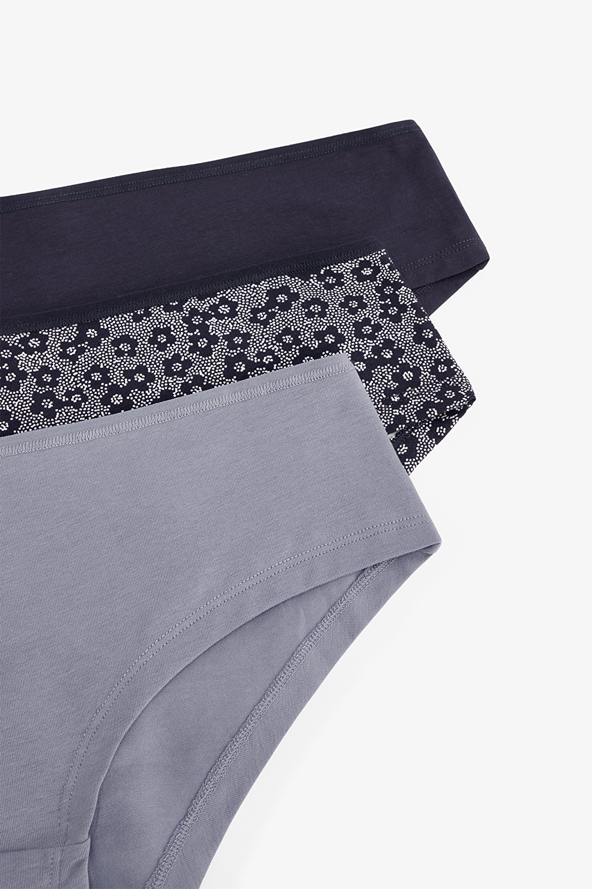 Daisy Girl Floral Pattern Low Waist 3-Pack Hipster Panties