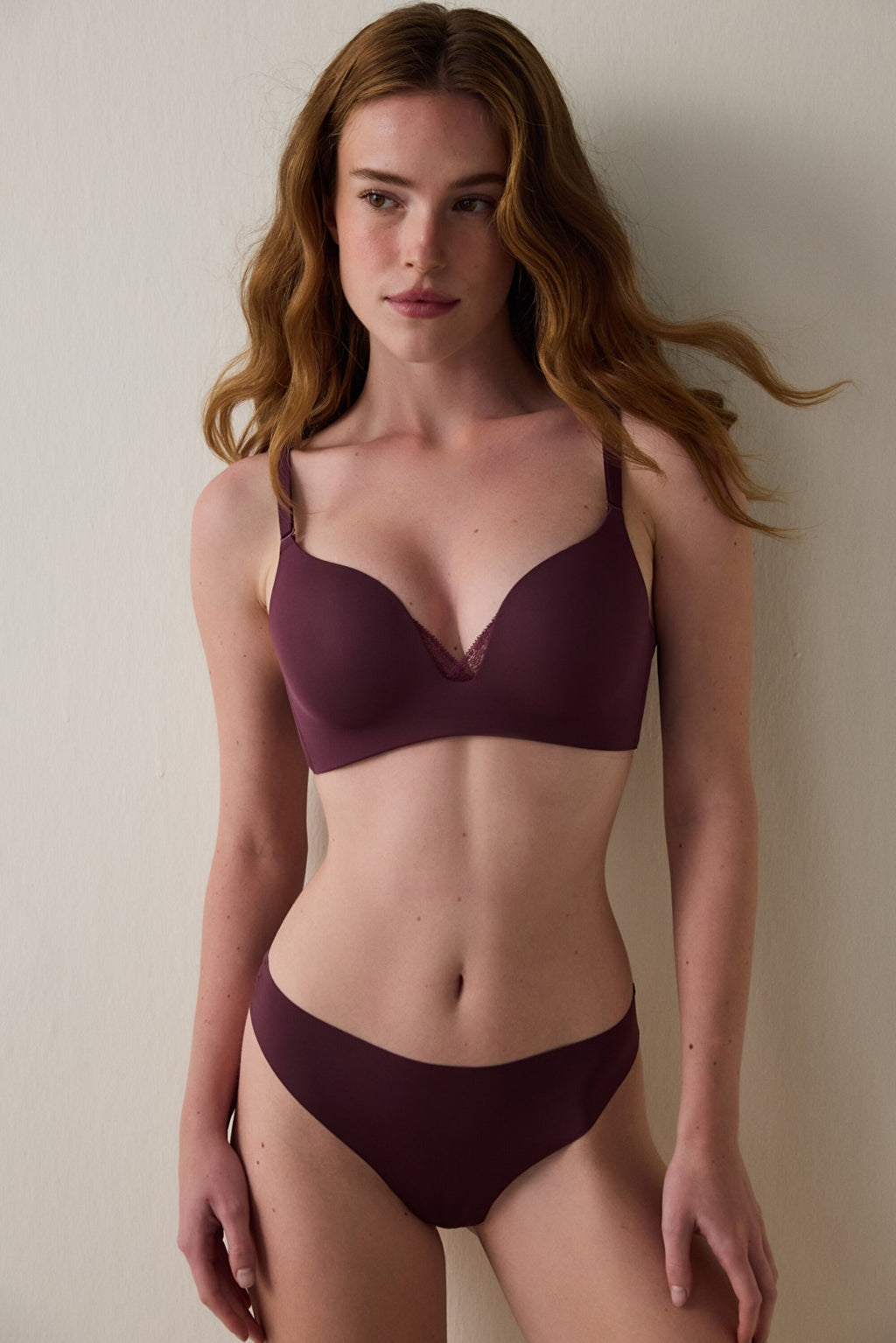 Burgundy Eliza Wire-Free Push-Up Bra