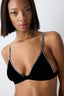 Velvet Triangle Black Bra