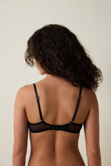 Mesh Detailed Non-wired Uncapped Triangle Bra