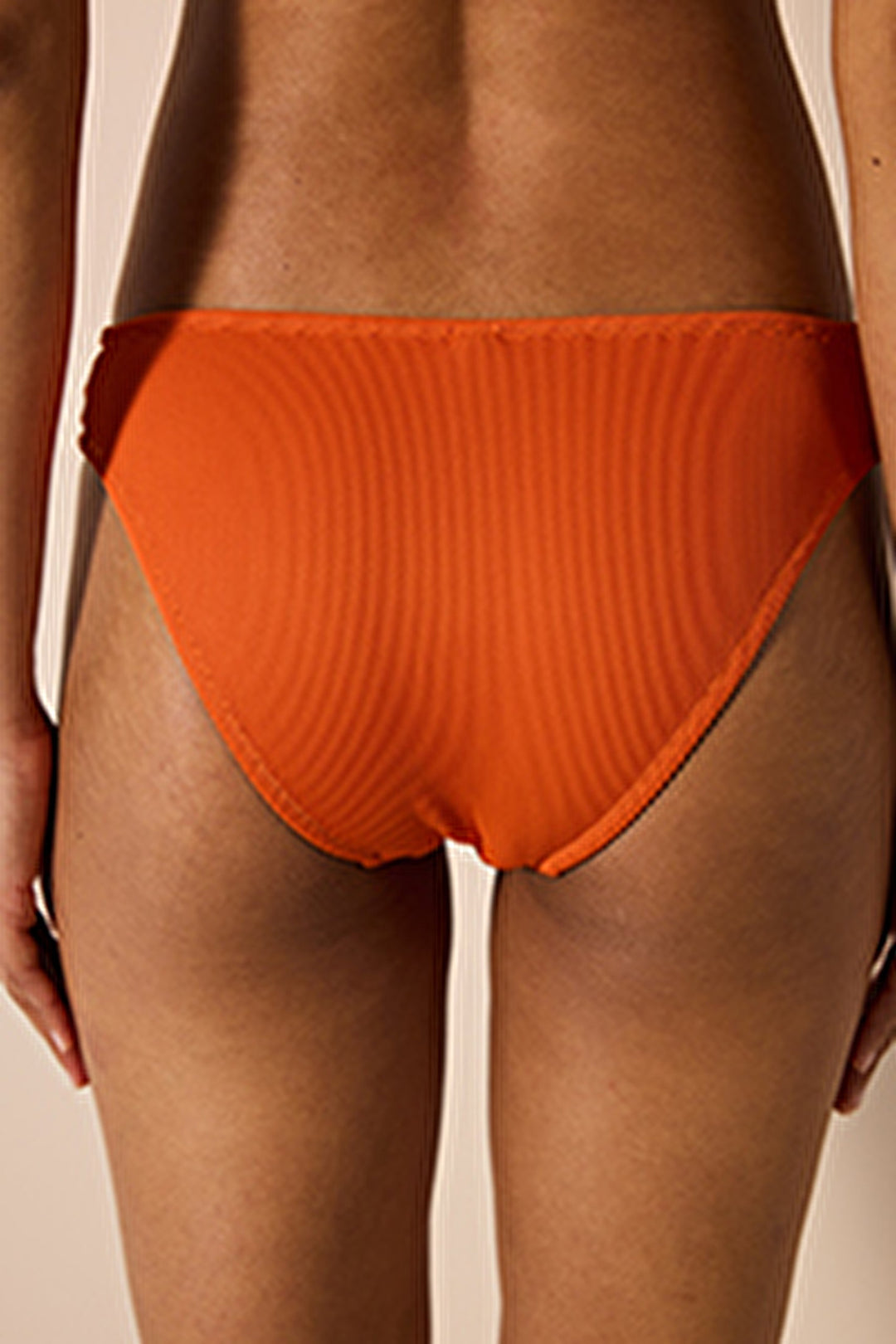 Brigett Chic Textured Orange Bikini Bottom