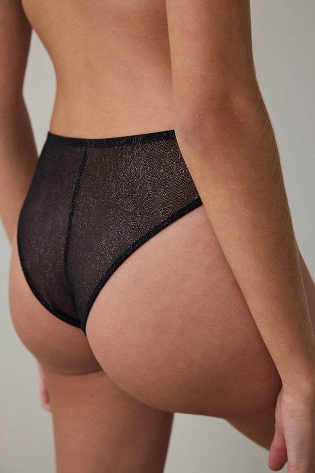 Silver Anthracite Shinny Brazilian Panties Main Image