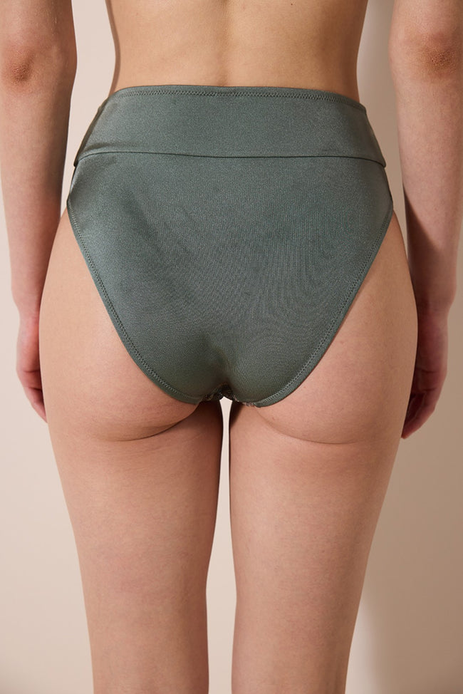 Estela Vintage High Waist Mesh Detailed Multicolored Bikini Bottom Main Image