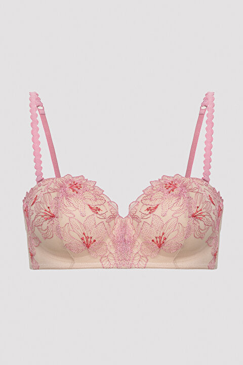 Lotus Broidery Multicoloured Bra