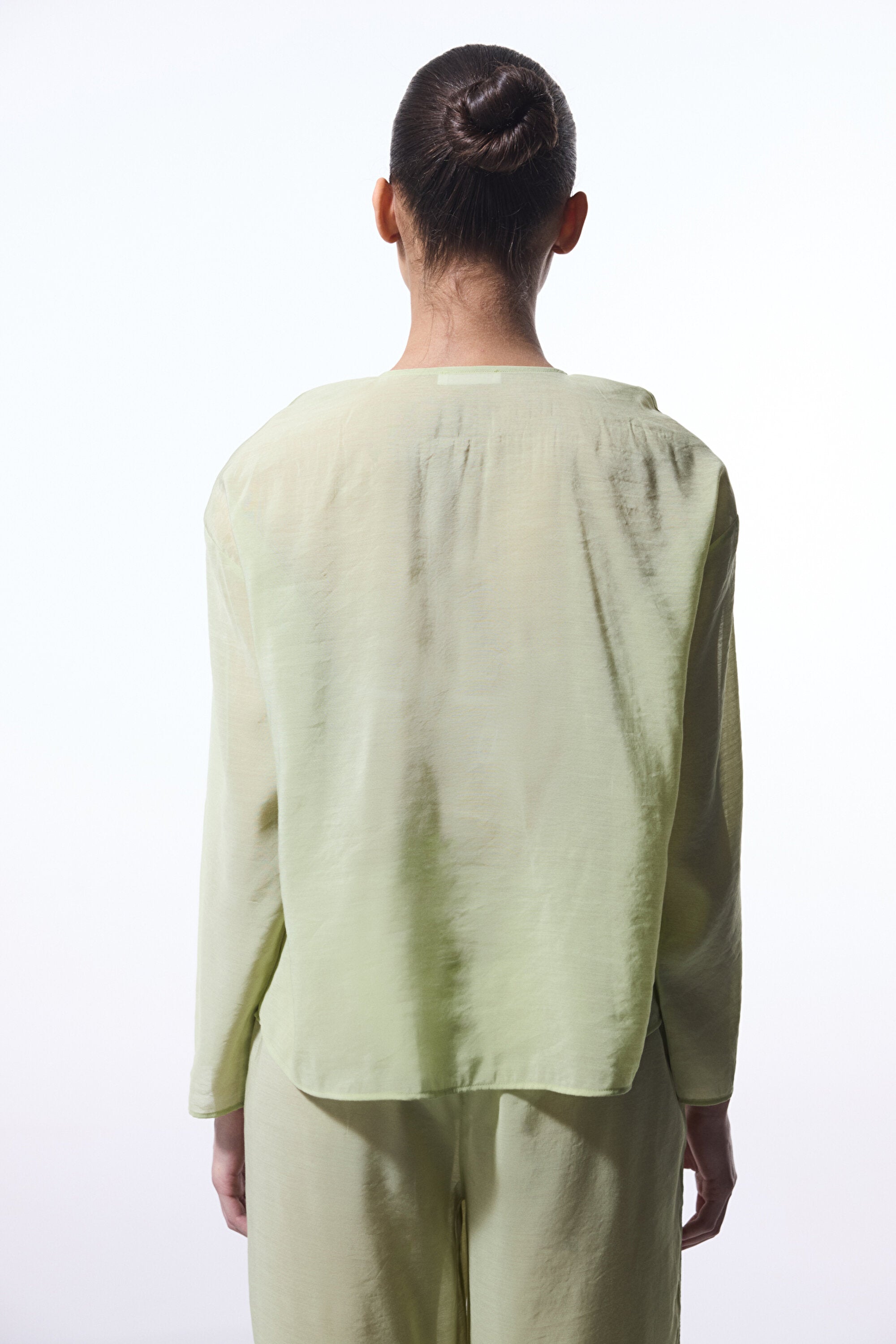 Light Green Mindy Tie Detail V Neck Oversize Kimono