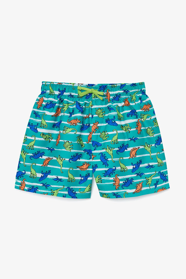 Boy's Striped Dinosaur Tie Detail Shorts Hover Image