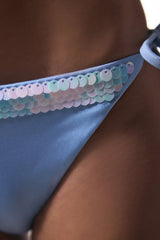 Sequin, Sequined Blue Bikini Bottom - Gamze Erçel Collection