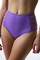 Purple High Waist Bikini Bottom