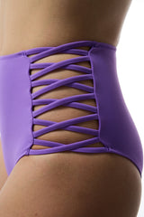 Purple High Waist Bikini Bottom