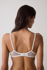 Ecru Floral Patterned Non-wired Non-Padded Triangle Bra