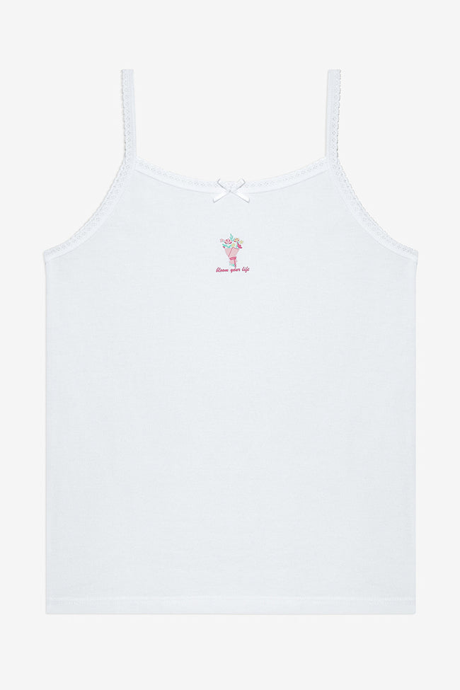 Girl Sweet Heart 2-Piece Optic White Undershirt Main Image