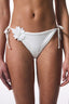 Adeline Flower Accessorized White Bikini Bottom - Gamze Erçel Collection