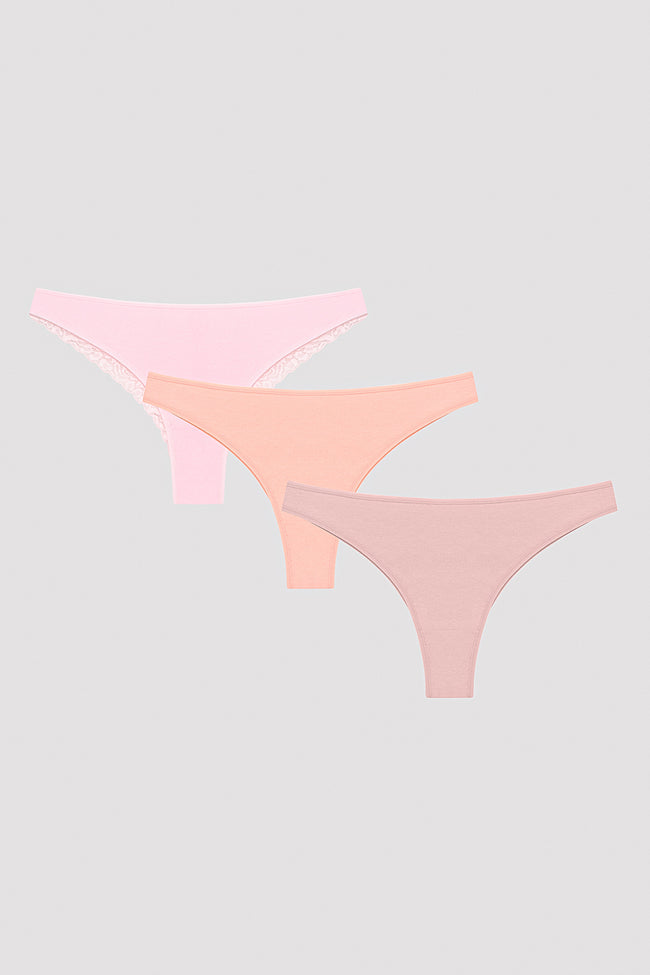 Coral Vibes Lacy Detailed 3in1 Brazilian Hover Image