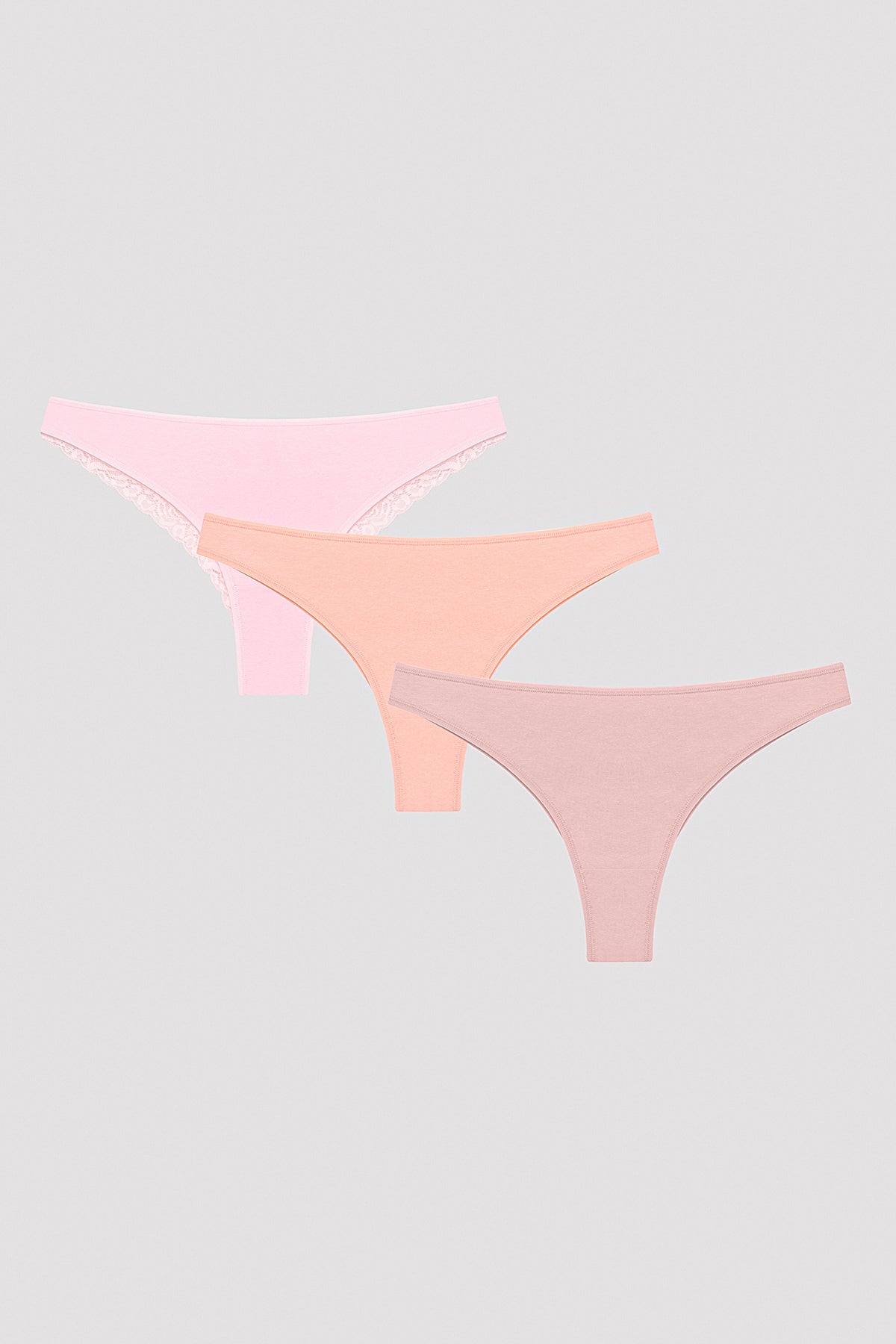 Coral Vibes Lacy Detailed 3in1 Brazilian