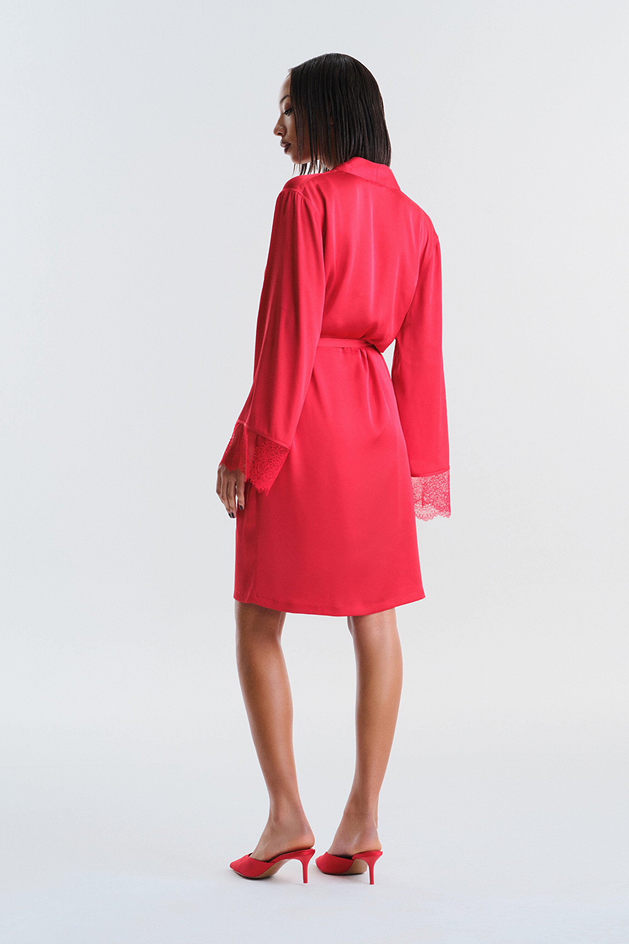 Ange Red Dressing Gown - Privee Collection