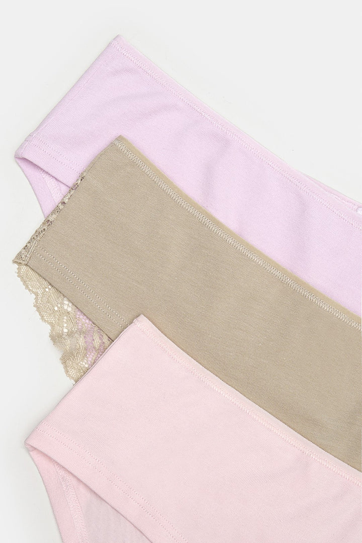 Natural Tones Lacy Detailed 3-pack Hipster Panties