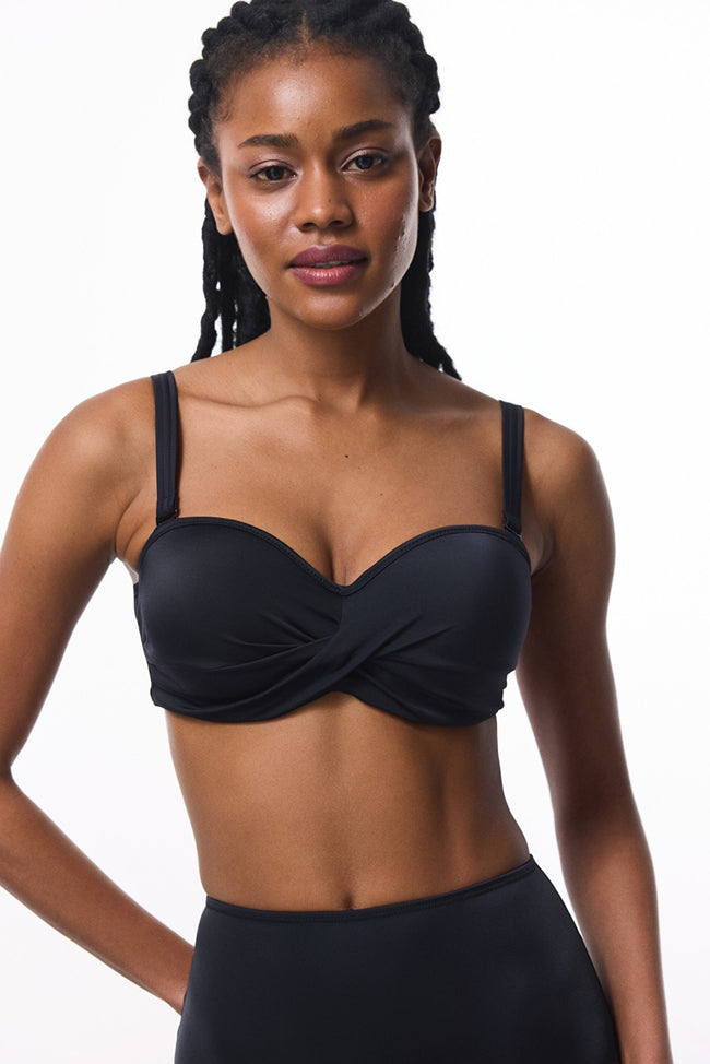 Black Beauty Underwire Balconette Bikini Top Hover Image