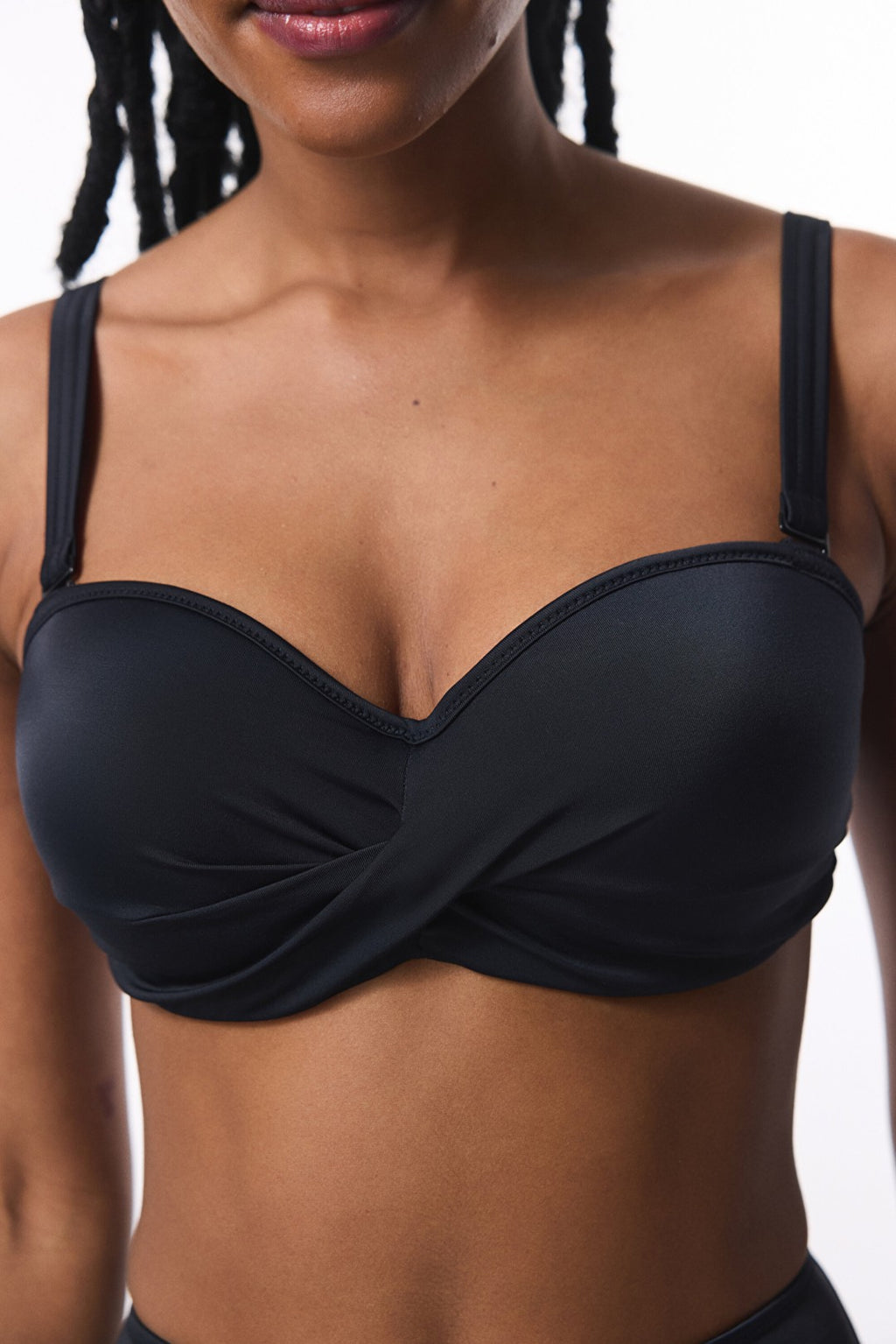Black Beauty Underwire Balconette Bikini Top