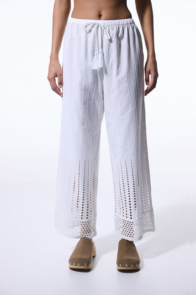 White Arlet Beach Pants Hover Image