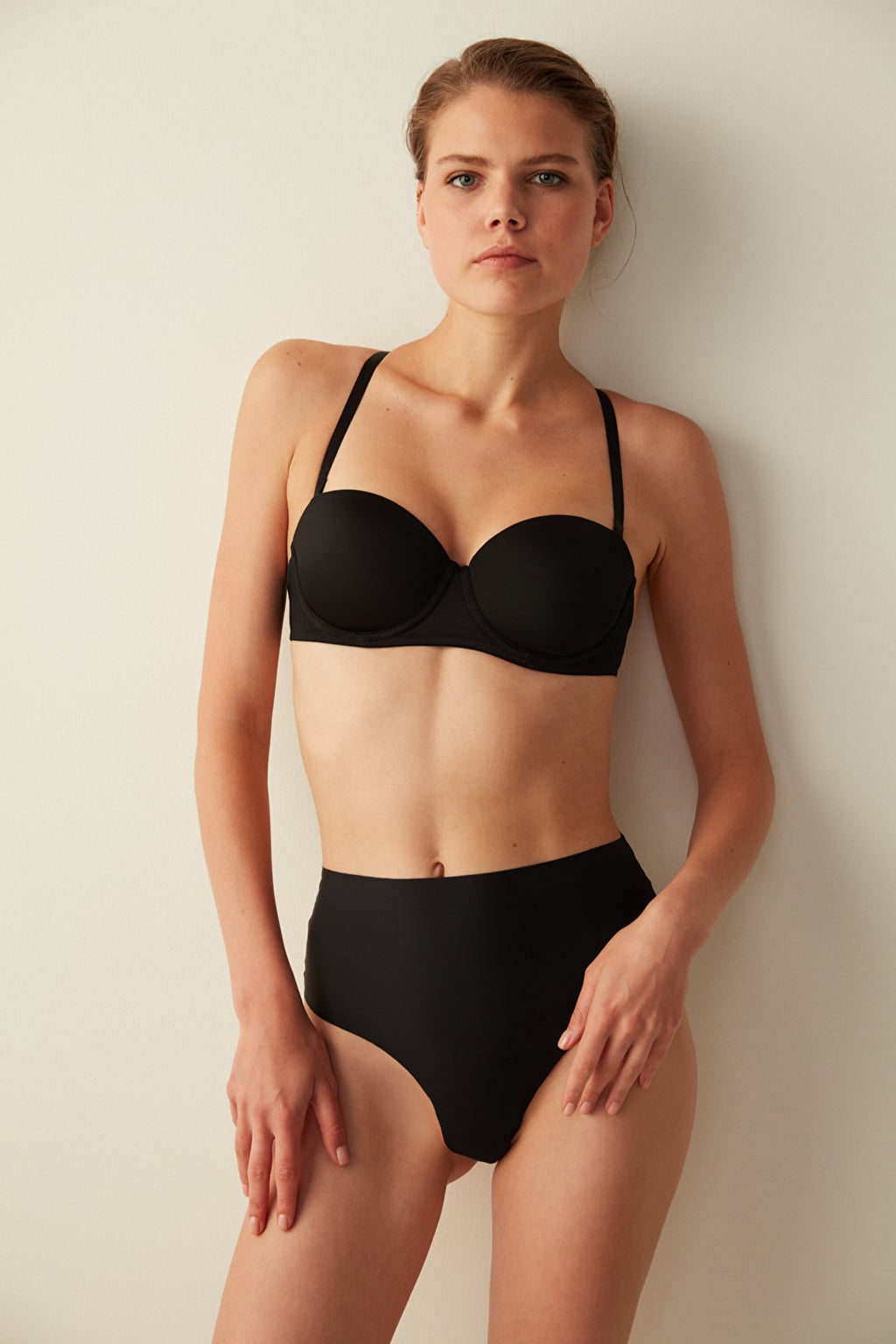 Dekoltemiz Multiway 4 Different Usage Non-Padded Beige Bra