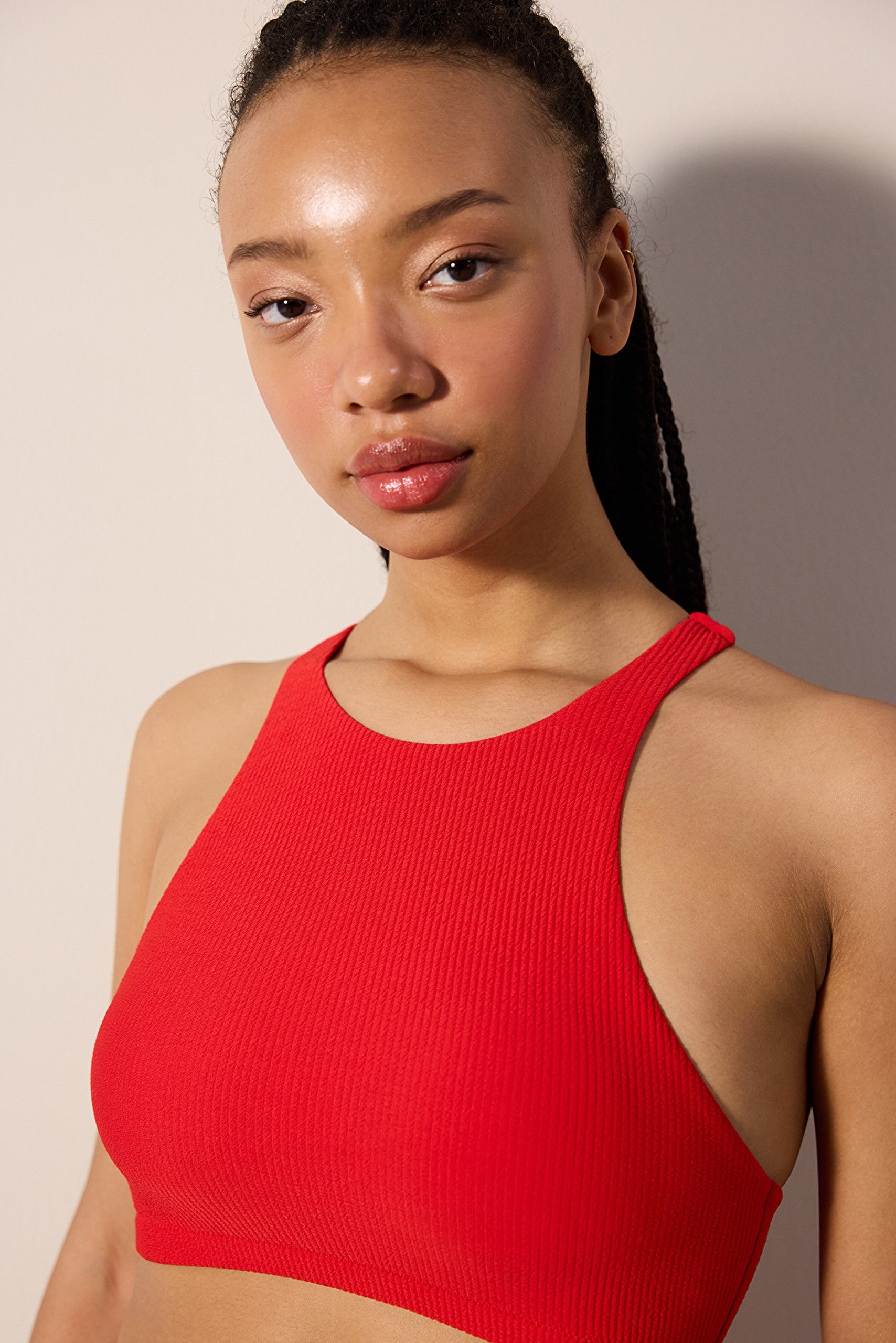 Andy Halter Textured Red Bikini Top