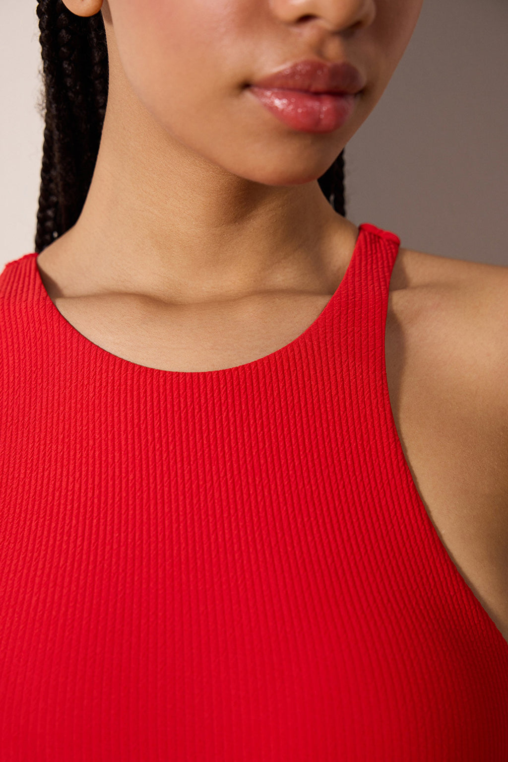 Andy Halter Textured Red Bikini Top