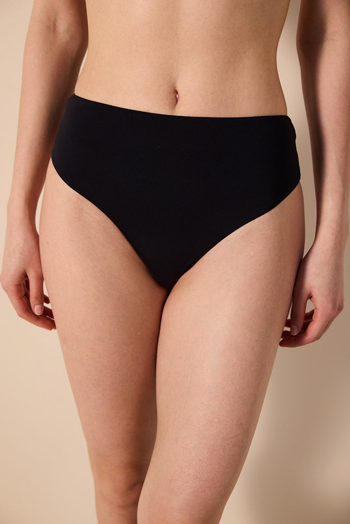 Glory High Waist V Black Bikini Bottom