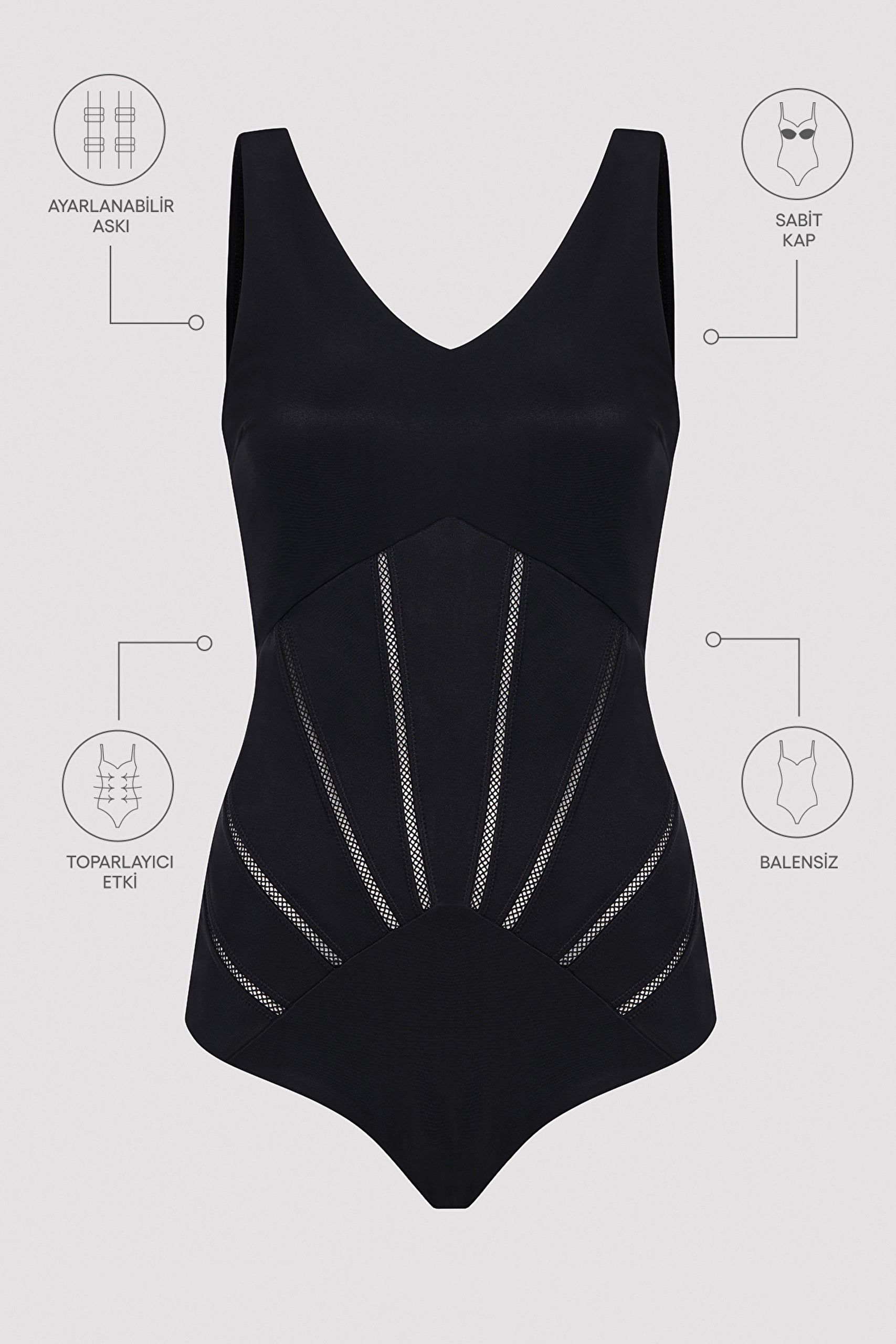 Basic Shapewear Corset Black Suit