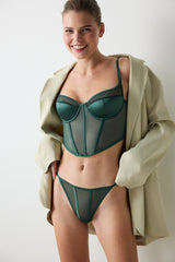 Corset Dark Green Croplet