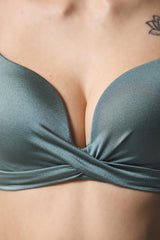 Khaki Silves Push Up Bikini Top