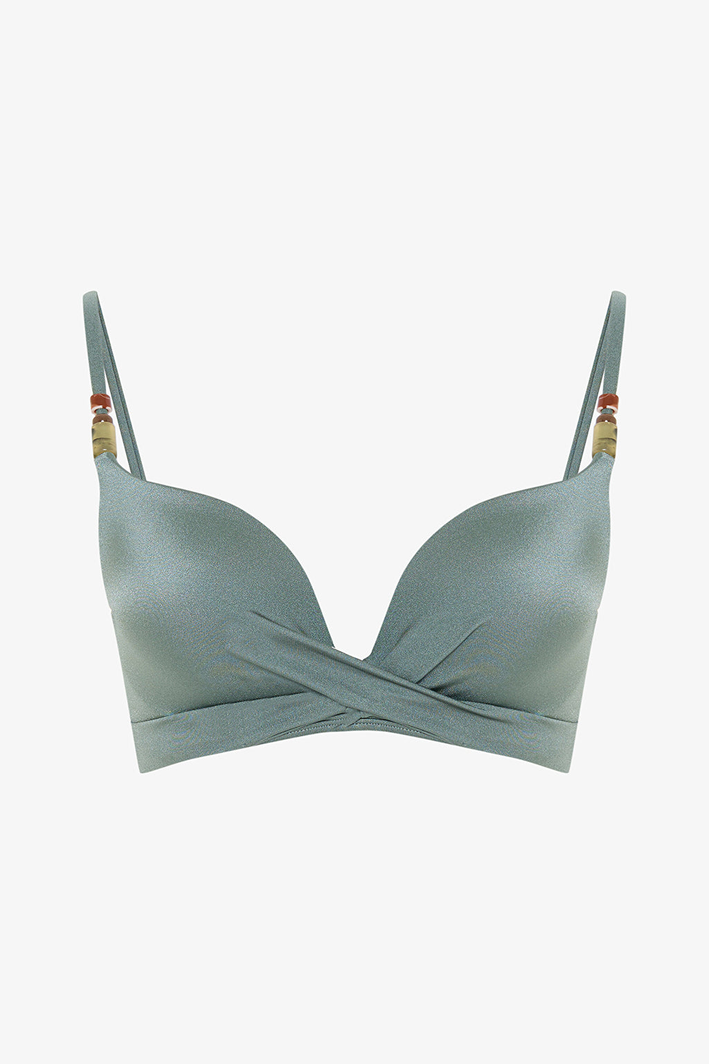 Khaki Silves Push Up Bikini Top