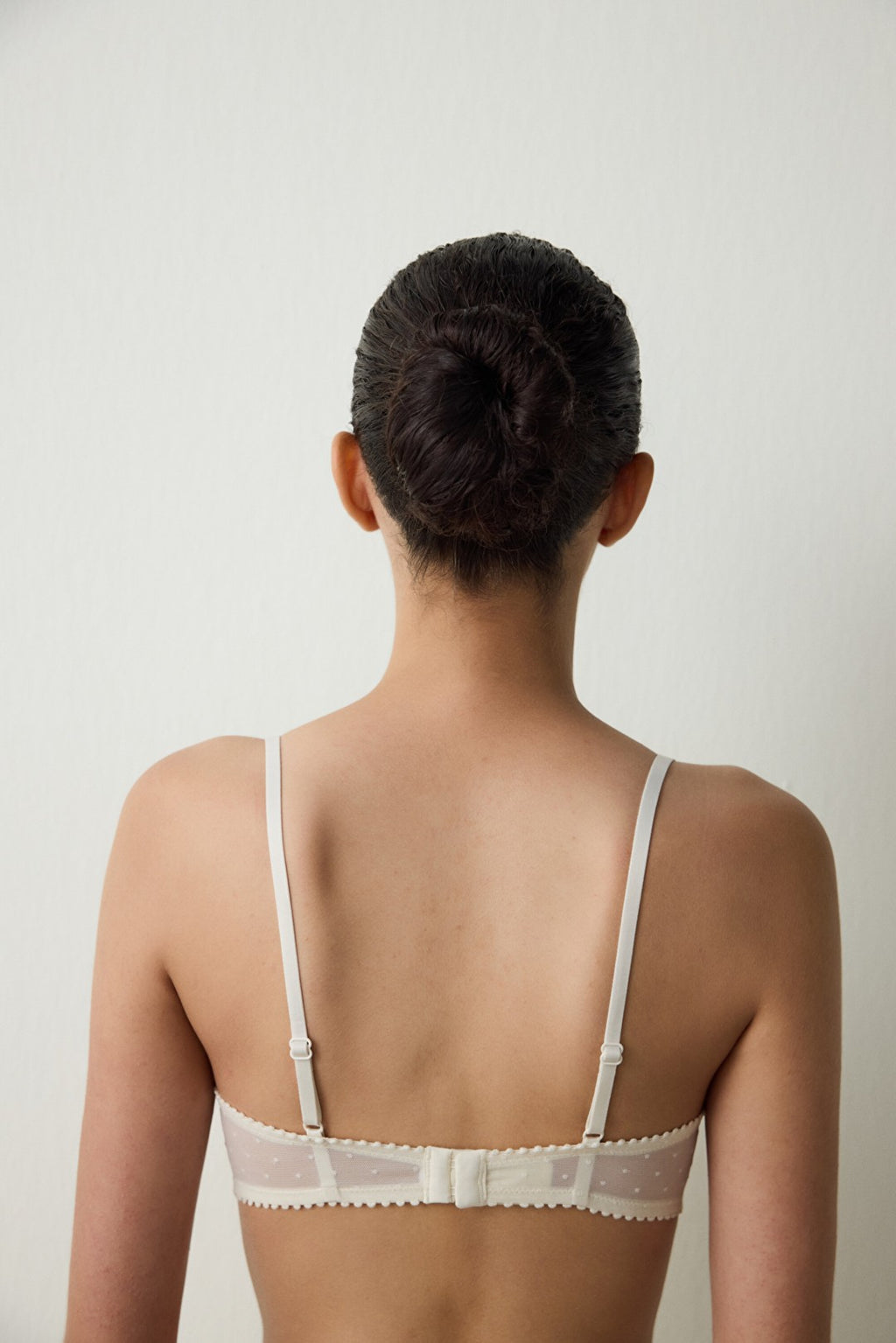 Beige Polka Dot Embroidered Underwire Non-Padded Minimizer Bra