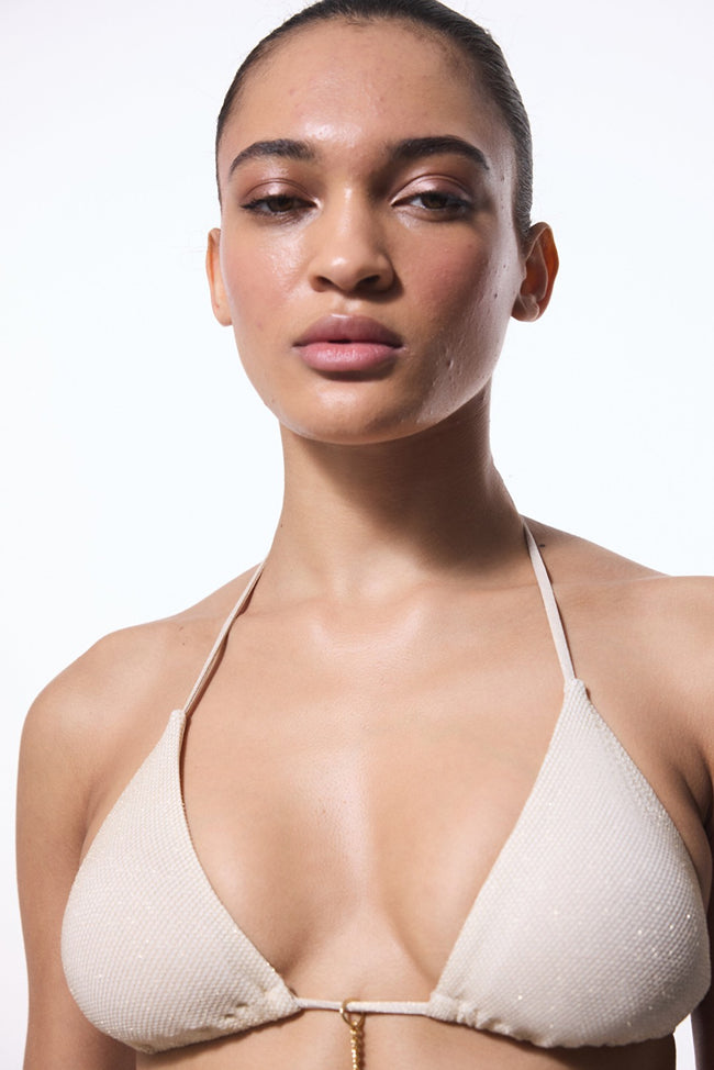 Ecru Jessi Triangle Bikini Top Hover Image